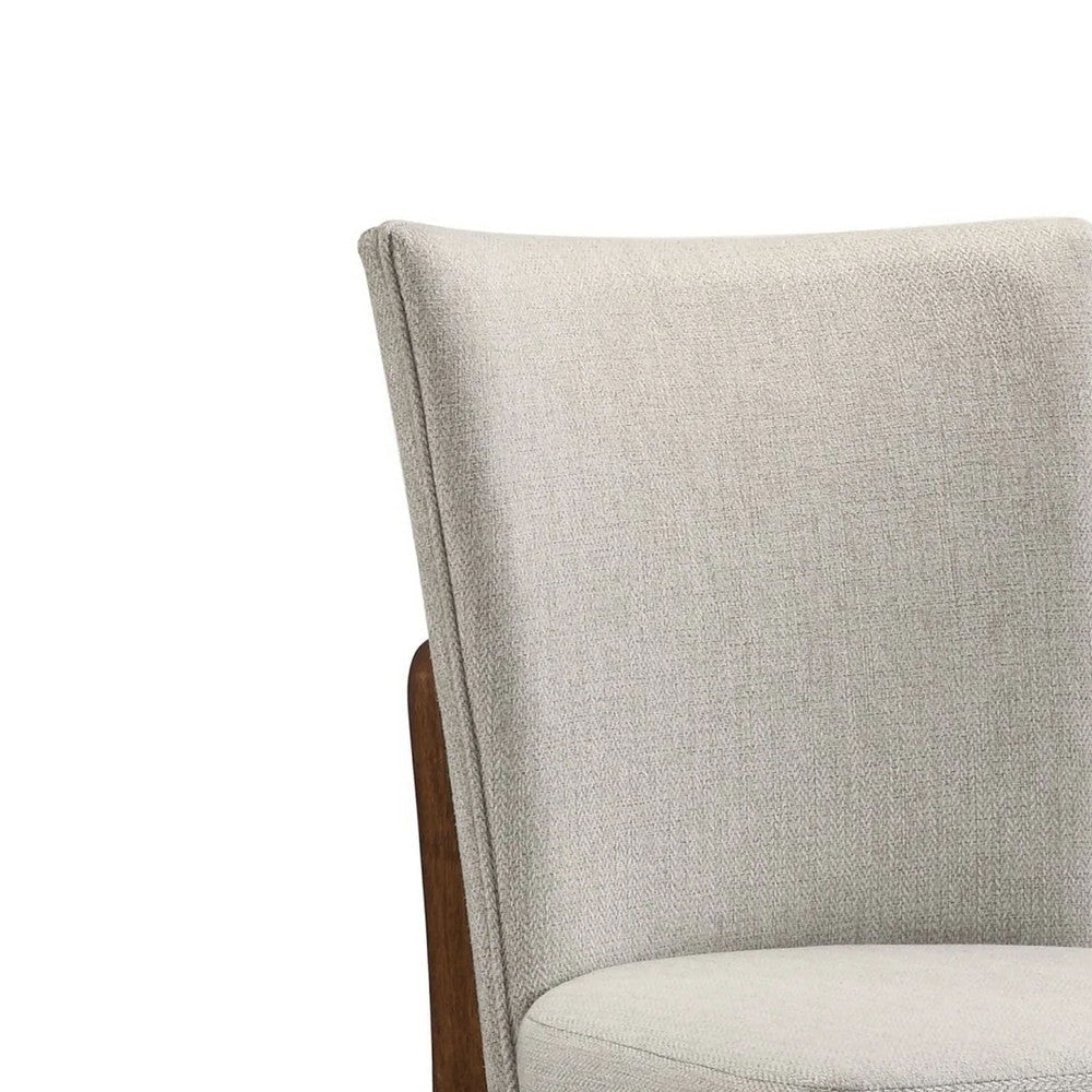 Lere Dining Chair Set of 2 | Beige Fabric | Antique Style Brown Wood BM340199
