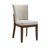 Lere Dining Chair Set of 2 | Beige Fabric | Antique Style Brown Wood