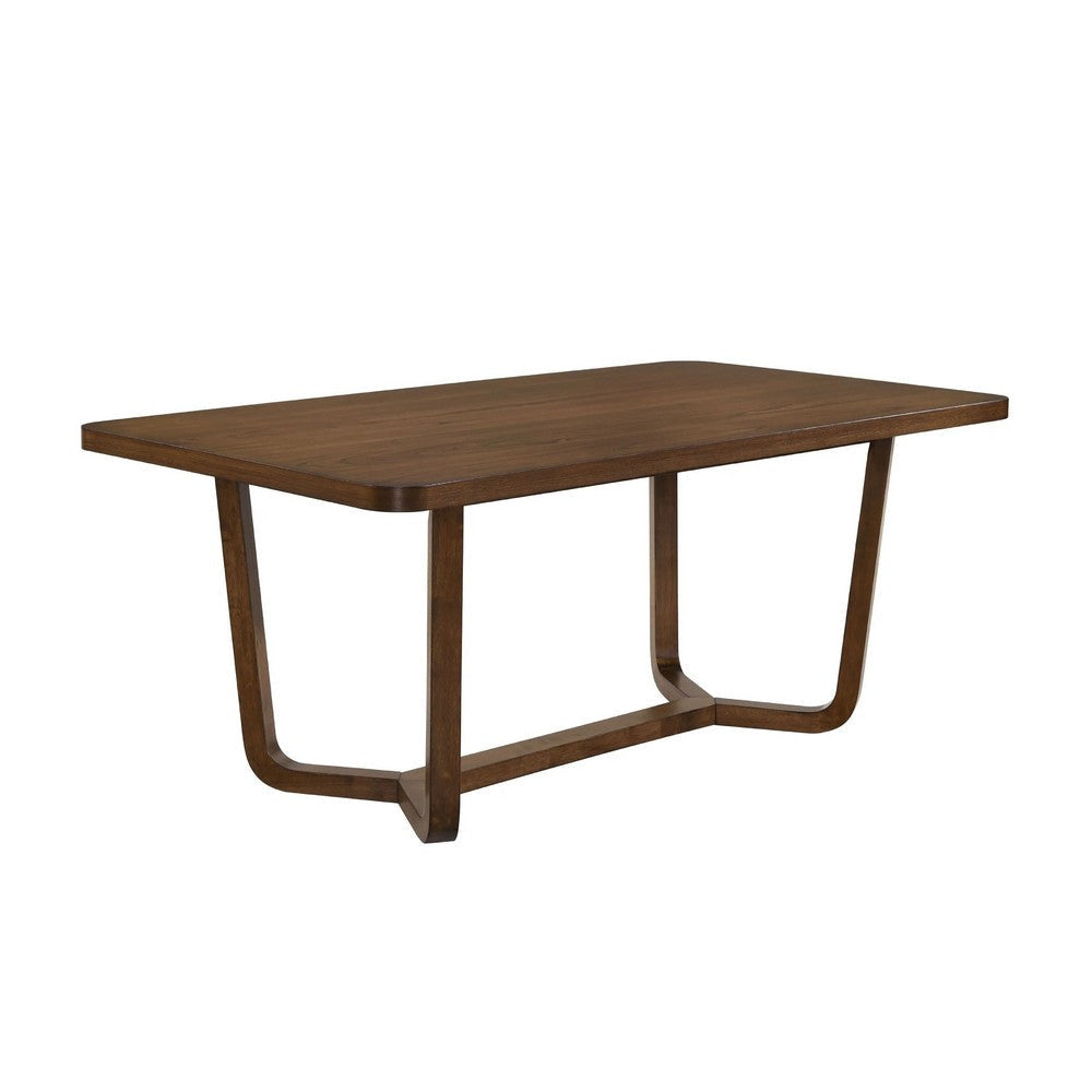 Lere Dining Table | Antique Style Brown Wood | Spacious 71" Rectangular Top