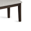 Wogy Dining Bench | Off White Fabric | Brown Wood Legs | 46’’ BM340201