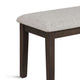 Wogy Dining Bench | Off White Fabric | Brown Wood Legs | 46’’ BM340201