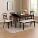 Wogy Dining Bench | Off White Fabric | Brown Wood Legs | 46"