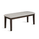 Wogy Dining Bench | Off White Fabric | Brown Wood Legs | 46"