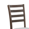 Wogy Side Dining Chair Set of 2 | Brown Wood Ladder Backrest | Off White Seats BM340202