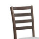 Wogy Side Dining Chair Set of 2 | Brown Wood Ladder Backrest | Off White Seats BM340202