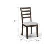 Wogy Side Dining Chair Set of 2 | Brown Wood Ladder Backrest | Off White Seats BM340202