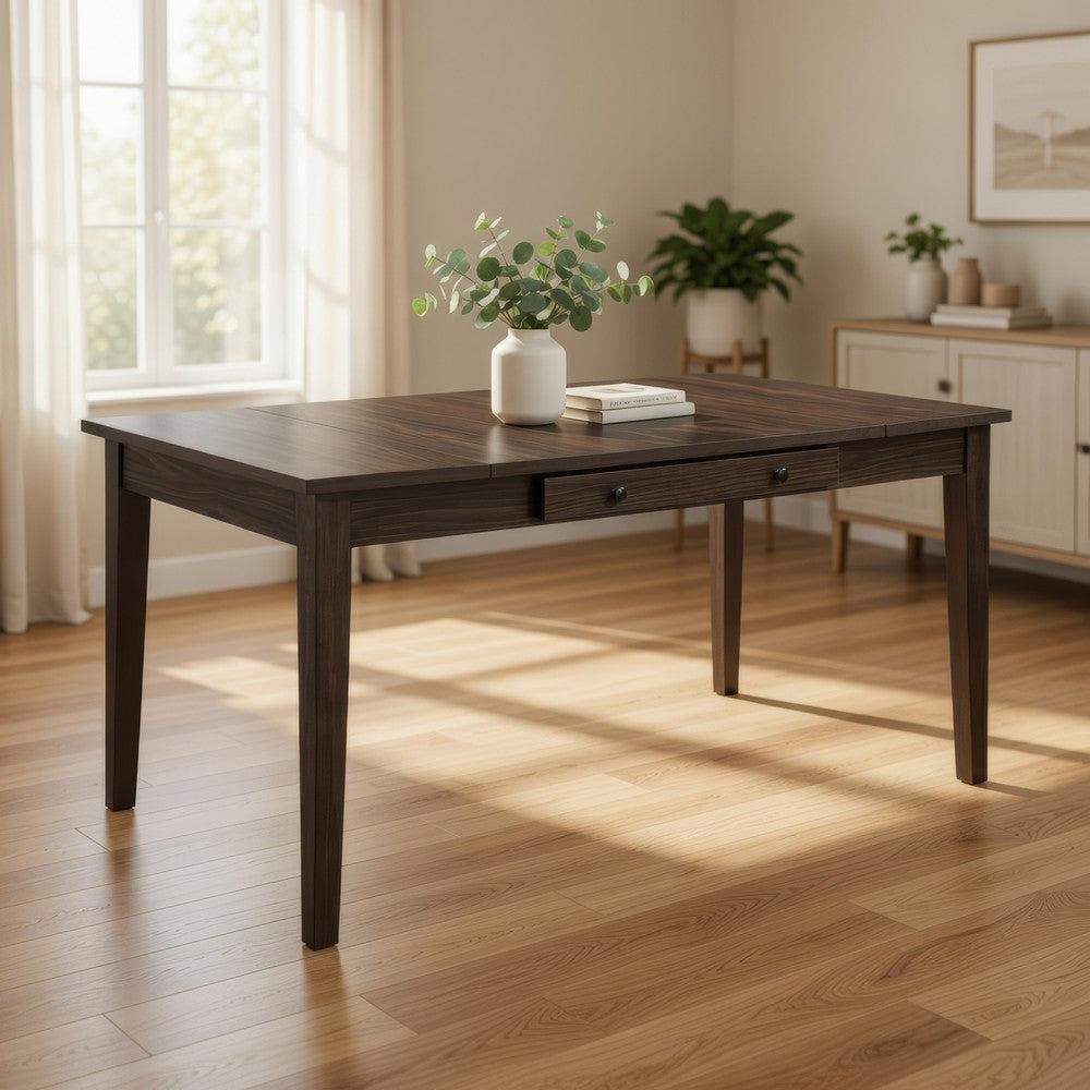 Wogy Dining Table | 66" Brown Wood Top | Lift Top Storage | 2 Drawers