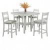 Losy 5pc Counter Height Table & 4 Chairs Set | White Driftwood | Gray BM340204