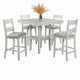 Losy 5pc Counter Height Table & 4 Chairs Set | White Driftwood | Gray BM340204