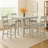 Losy 5pc Counter Height Table & 4 Chairs Set | White Driftwood | Gray