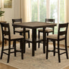 Losy 5pc Counter Height Table & 4 Chairs Set | Square Wood Top | Gray