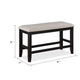 Filu Counter Height Dining Bench | Black Wood | Light Gray Linen | 40’’ BM340206