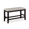 Filu Counter Height Dining Bench | Black Wood | Light Gray Linen | 40"