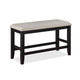 Filu Counter Height Dining Bench | Black Wood | Light Gray Linen | 40"