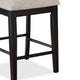 Filu Counter Height Chair Set of 2 | Black Wood Frame | Gray Linen Seat BM340207