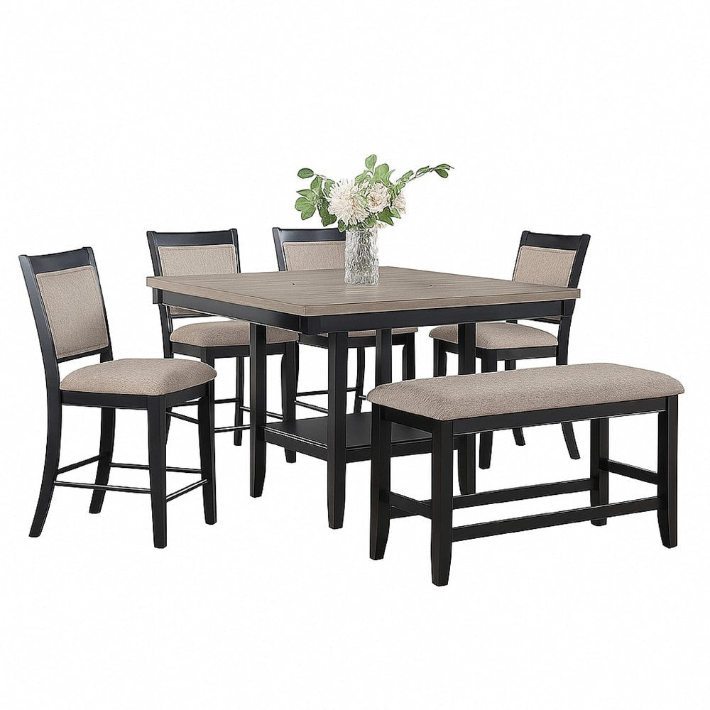 Filu Counter Height Dining Table | Lazy Susan | 48’’ Gray Top BM340208