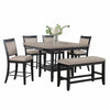 Filu Counter Height Dining Table | Lazy Susan | 48" Gray Top