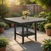 Filu Counter Height Dining Table | Lazy Susan | 48" Gray Top