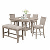 Filu Counter Height Dining Bench | 40’’ White Oak Wood | Light Gray BM340209