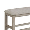 Filu Counter Height Dining Bench | 40’’ White Oak Wood | Light Gray BM340209