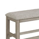 Filu Counter Height Dining Bench | 40’’ White Oak Wood | Light Gray BM340209