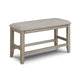 Filu Counter Height Dining Bench | 40" White Oak Wood | Light Gray
