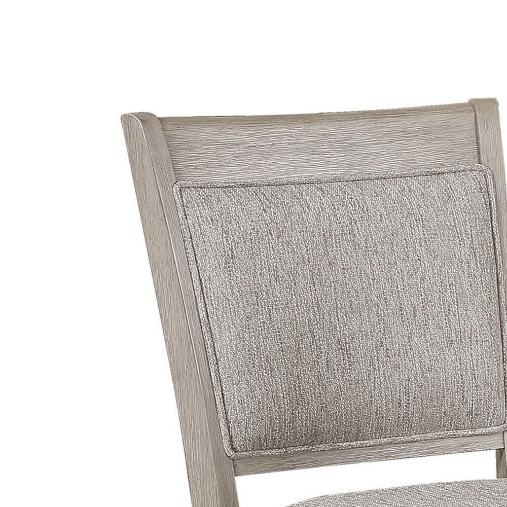 Filu Counter Height Chair Set of 2 | White Oak Wood | Light Gray Fabric BM340210