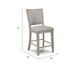 Filu Counter Height Chair Set of 2 | White Oak Wood | Light Gray Fabric BM340210