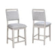 Bovo Counter Height Dining Chair Set of 2 | Dove Gray | White Wood