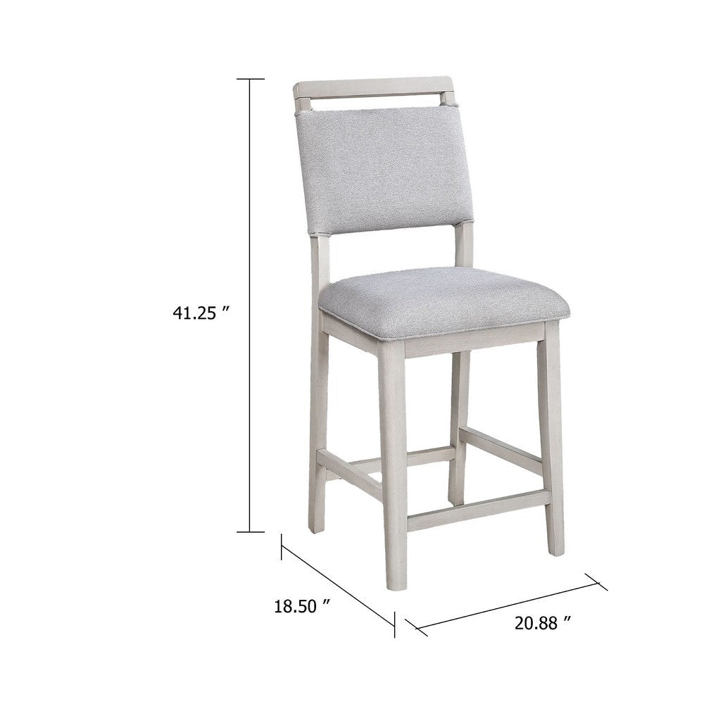 Bovo Counter Height Dining Chair Set of 2 | Dove Gray | White Wood BM340211
