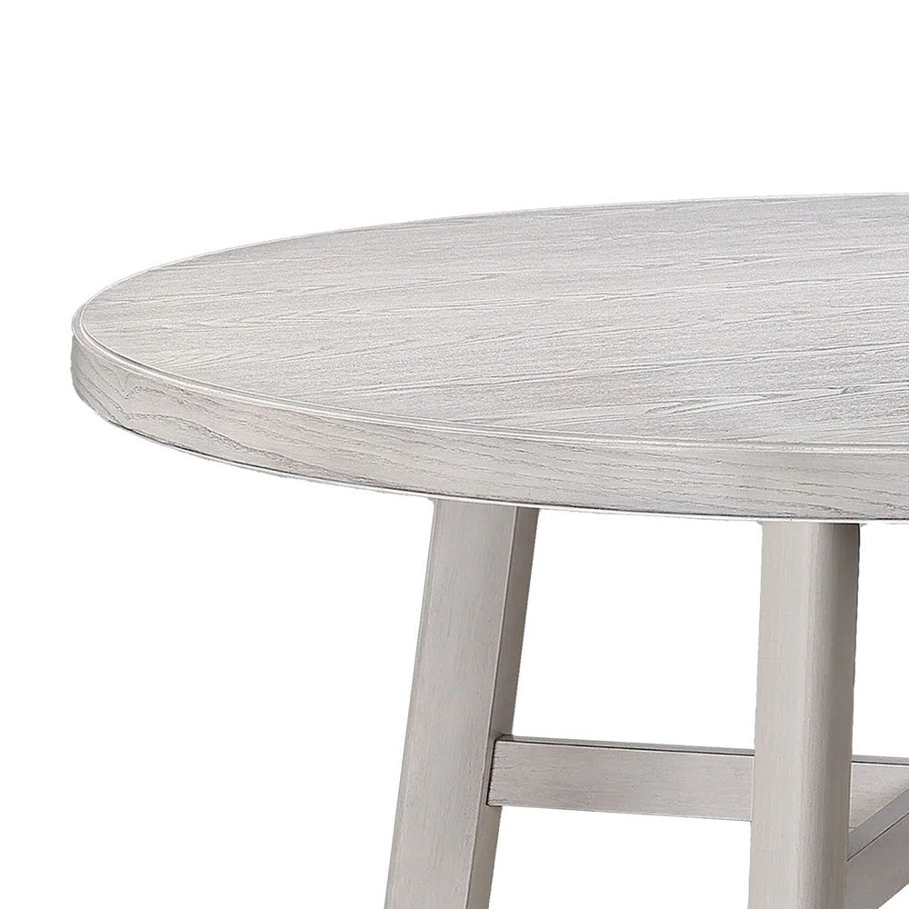 Bovo Counter Height Dining Table | 48’’ Round Top | White Wood Legs BM340212