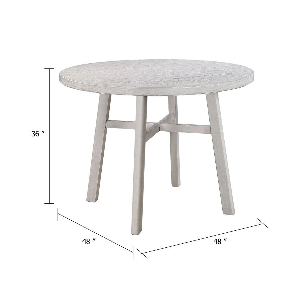 Bovo Counter Height Dining Table | 48’’ Round Top | White Wood Legs BM340212