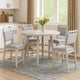 Bovo Counter Height Dining Table | 48" Round Top | White Wood Legs