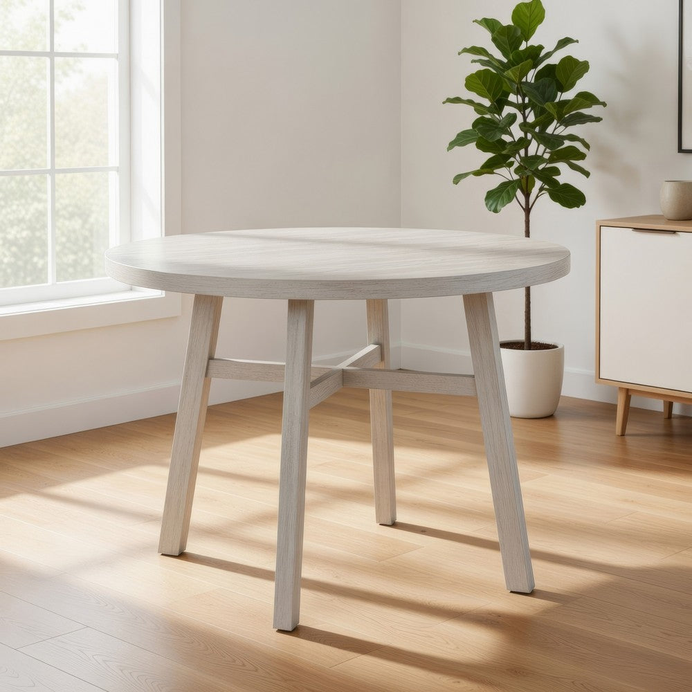 Bovo Counter Height Dining Table | 48" Round Top | White Wood Legs