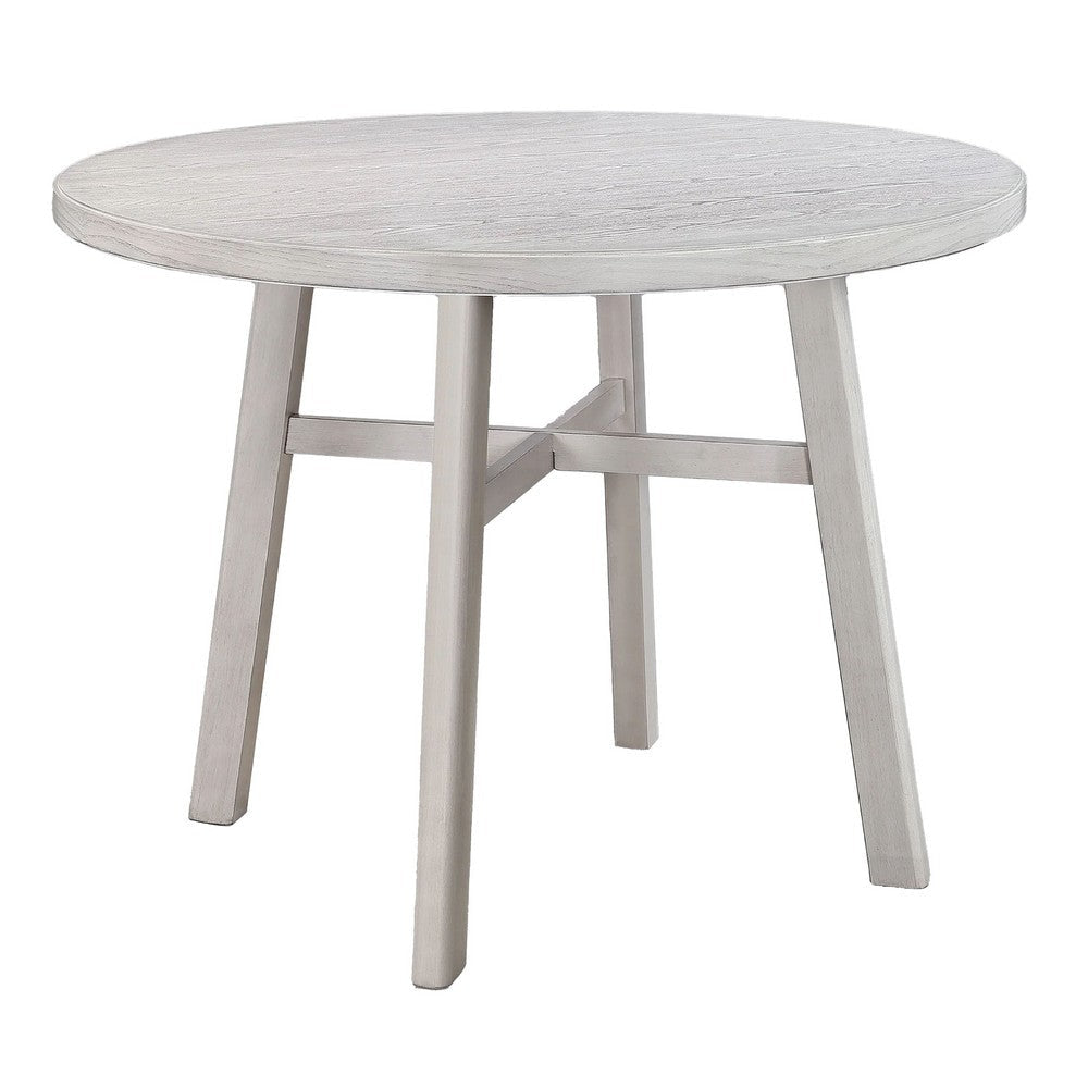 Bovo Counter Height Dining Table | 48" Round Top | White Wood Legs