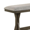Omal Counter Height Dining Bench | Brown-Khaki Wood | Gray Fabric | 48’’ BM340217