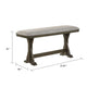 Omal Counter Height Dining Bench | Brown-Khaki Wood | Gray Fabric | 48’’ BM340217