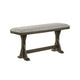 Omal Counter Height Dining Bench | Brown-Khaki Wood | Gray Fabric | 48"