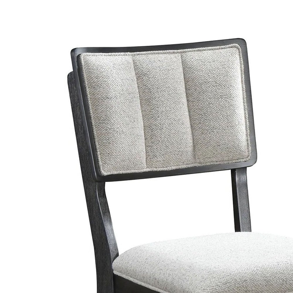 Kliu Counter Height Chair Set of 2 | Light Gray Fabric | Black Wood Frame BM340219