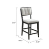 Kliu Counter Height Chair Set of 2 | Light Gray Fabric | Black Wood Frame BM340219