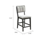 Kliu Counter Height Chair Set of 2 | Light Gray Fabric | Black Wood Frame BM340219