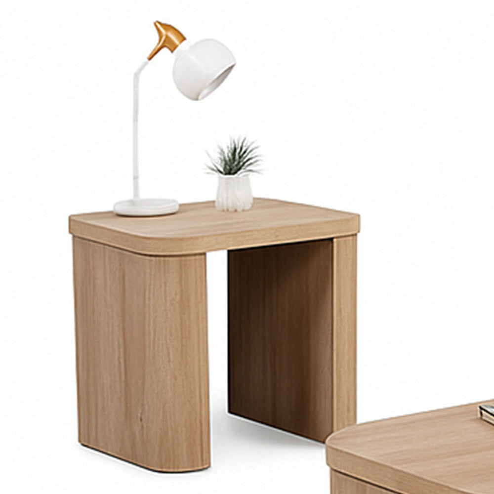 Asoi 3pc Coffee & End Table Set | Natural Brown Scandinavian Veneer BM340220