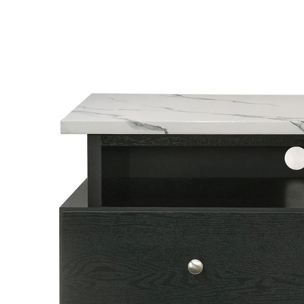 Fiaz 71’’ TV Stand Media Cabinet | 3 Drawers w 2 Shelves | White Top BM340222