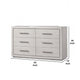 Thorne 6 Drawer 62’’ Wide Dresser | White Oak Solid Wood Bedroom Storage BM340223