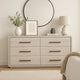 Thorne 6 Drawer 62’’ Wide Dresser | White Oak Solid Wood Bedroom Storage BM340223