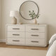 Thorne 6 Drawer 62" Wide Dresser | White Oak Solid Wood Bedroom Storage