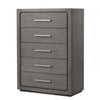 Thorne 5 Drawer Tall Dresser Chest | Warm Gray Solid Wood Vertical Storage BM340224