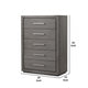 Thorne 5 Drawer Tall Dresser Chest | Warm Gray Solid Wood Vertical Storage BM340224