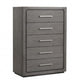 Thorne 5 Drawer Tall Dresser Chest | Warm Gray Solid Wood Vertical Storage