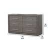 Thorne 6 Drawer Wide Dresser | Warm Gray Solid Wood Bedroom Storage BM340225